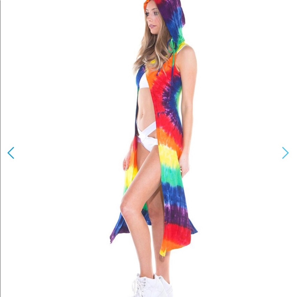 RAINBOW TIE DYE HIPPIE DUSTER
